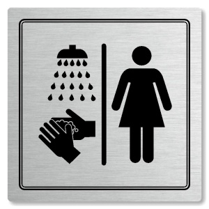 Umývárna ženy, 100x100mm, stříbrná, Utah